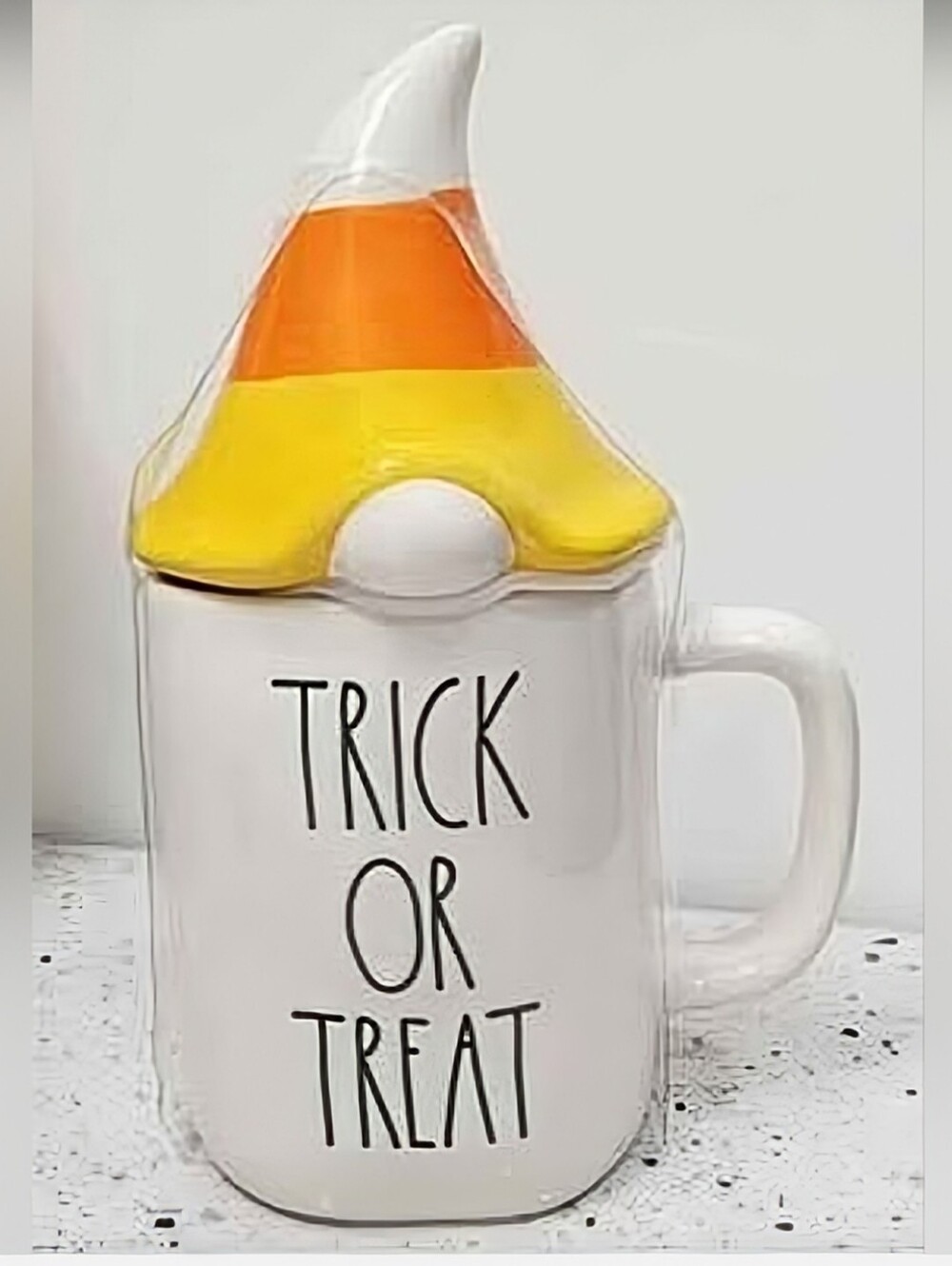 HTF TRICK OR TREAT Mug with Gnome Topper Rae Dunn 2021